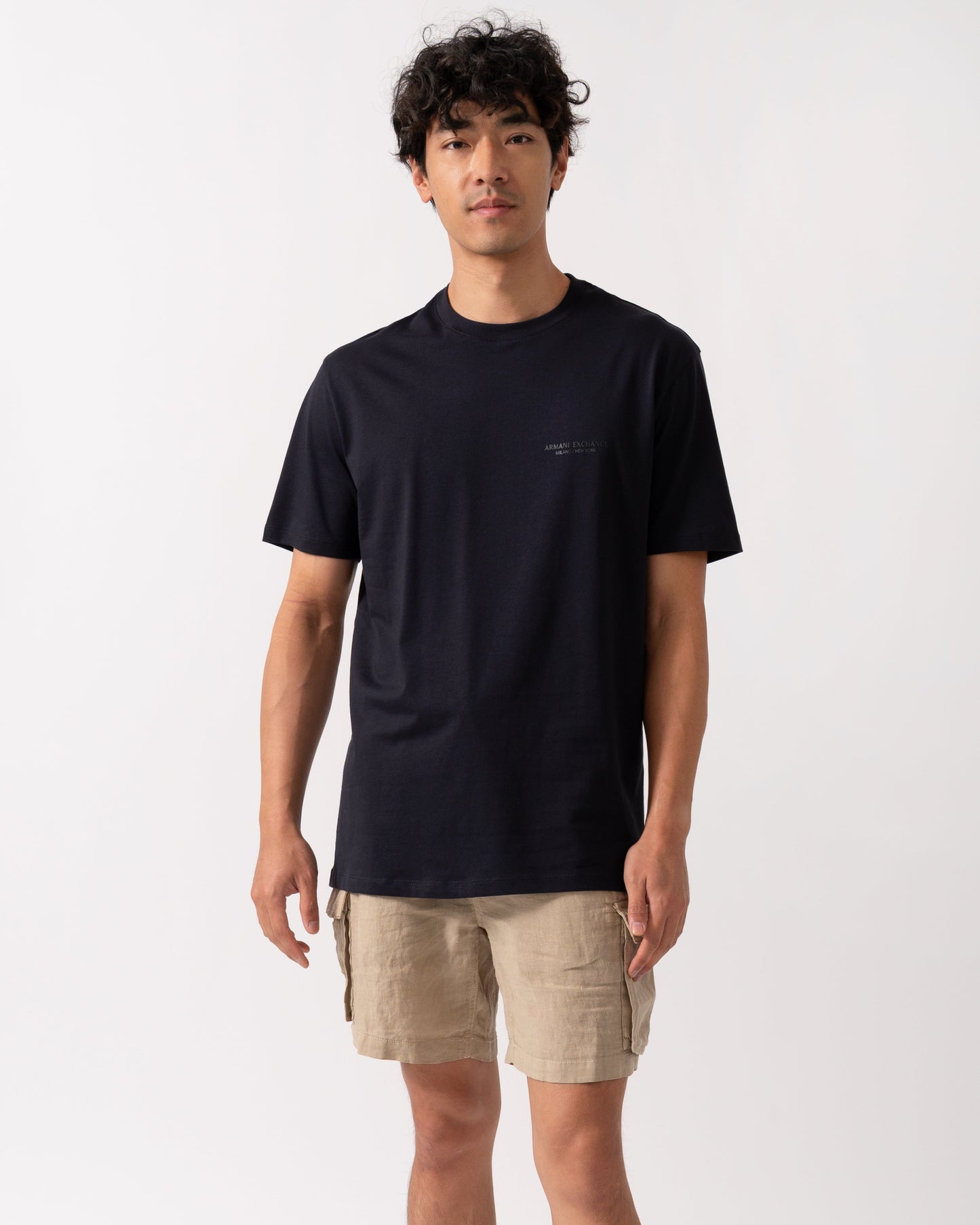 Mens T-Shirt with Small Milano/New York Logo - Deep Navy UB101