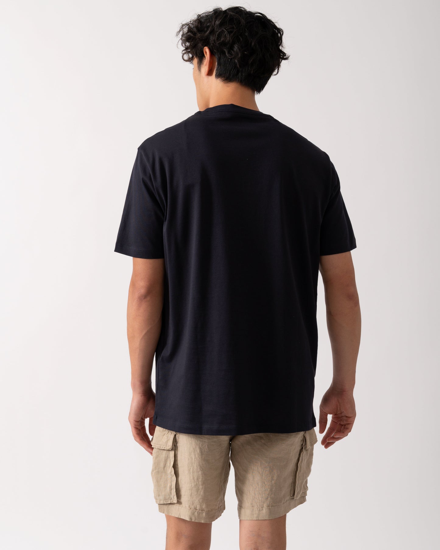 Mens T-Shirt with Small Milano/New York Logo - Deep Navy UB101