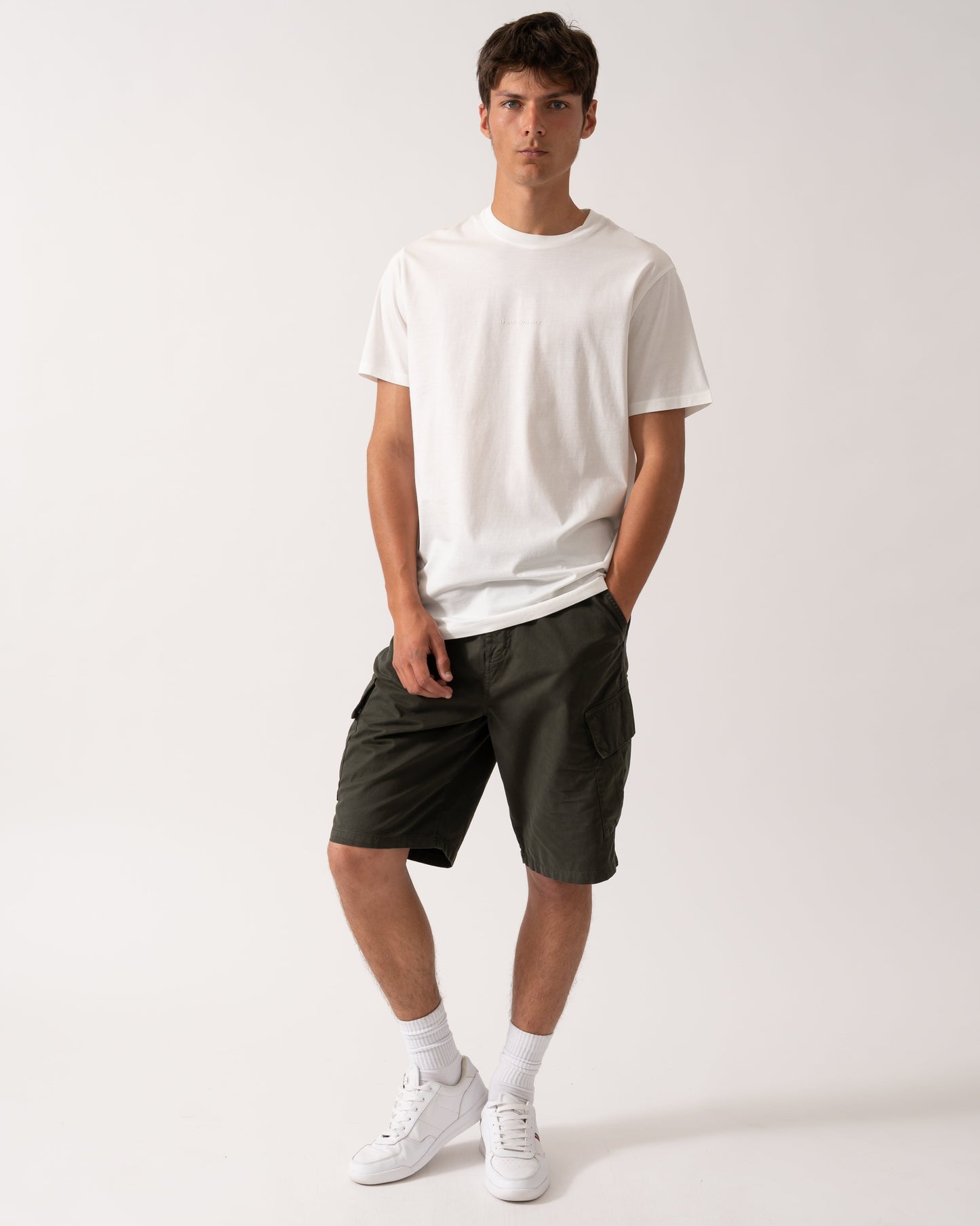 Mens Regular Fit Mercerised Cotton T-Shirt - Off White U0009