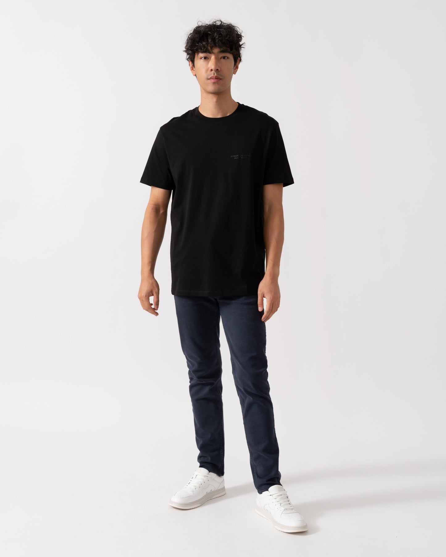 Mens T-Shirt with Small Milano/New York Logo - Black UC001