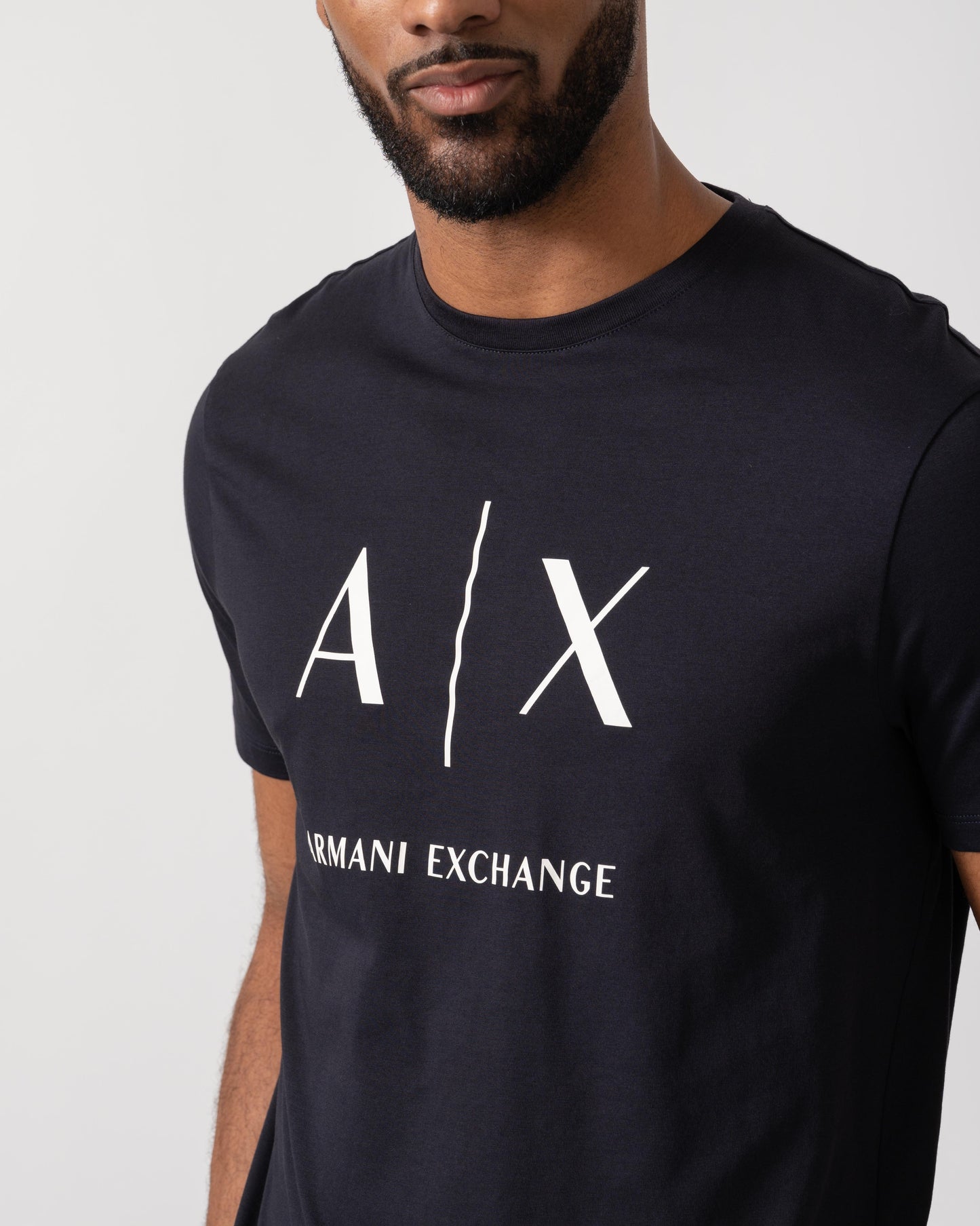 Mens Slim-Fit Jersey T-Shirt with Logo - Deep Navy UB101