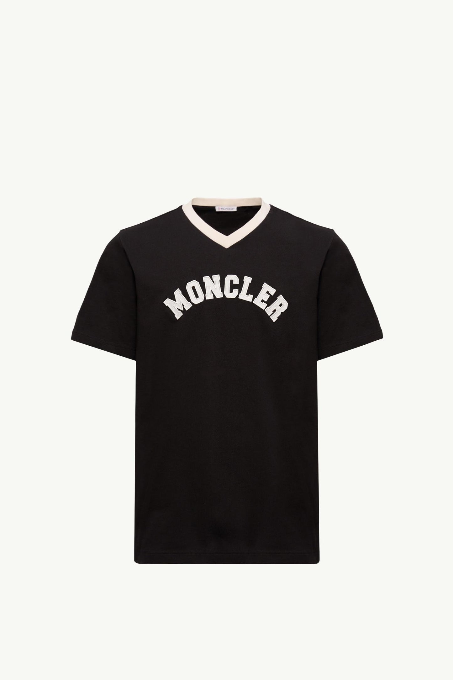 Embroidered Logo Cotton Piquet V-Neck T-Shirt