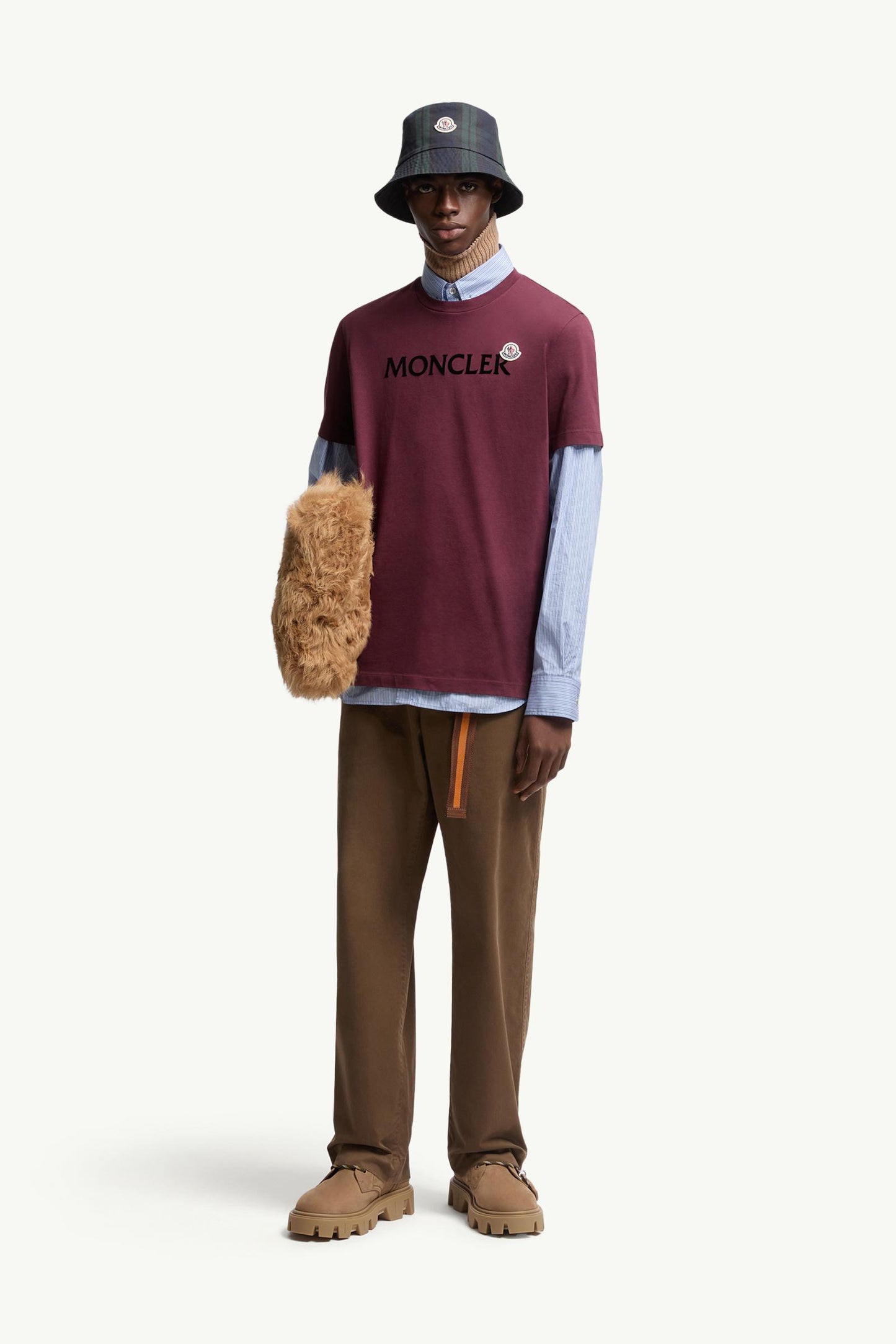 Flocked Logo Cotton T-Shirt