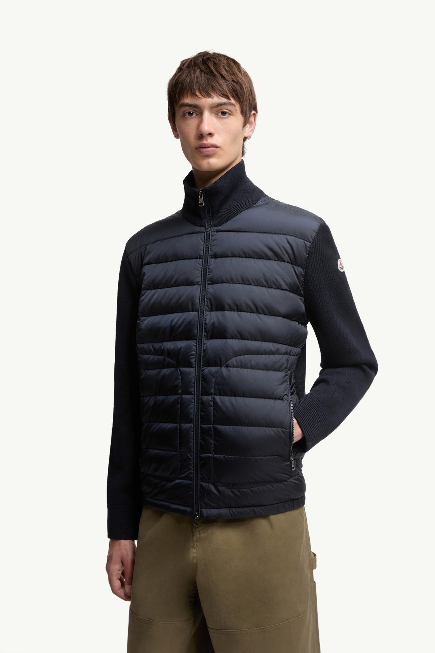 Padded Zip-Up Cardigan
