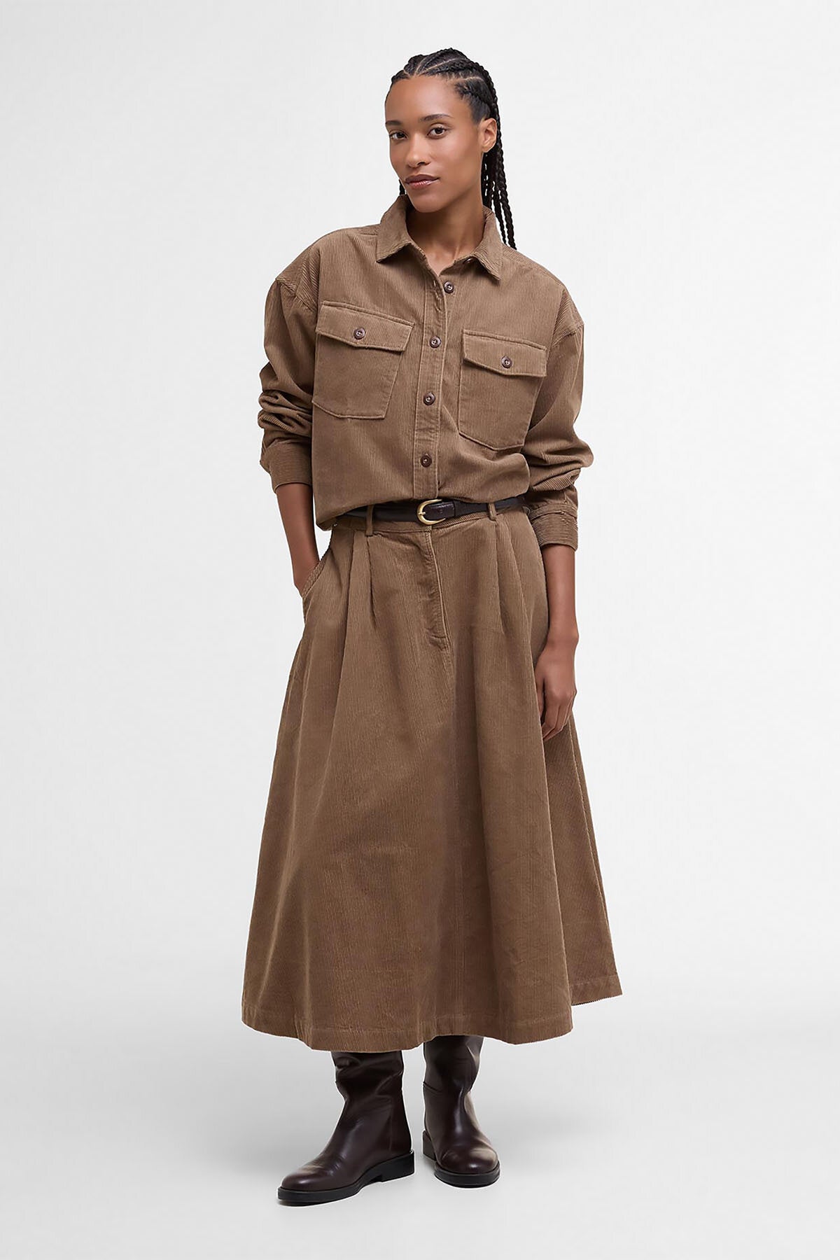 Yasmin Cord Midi Skirt