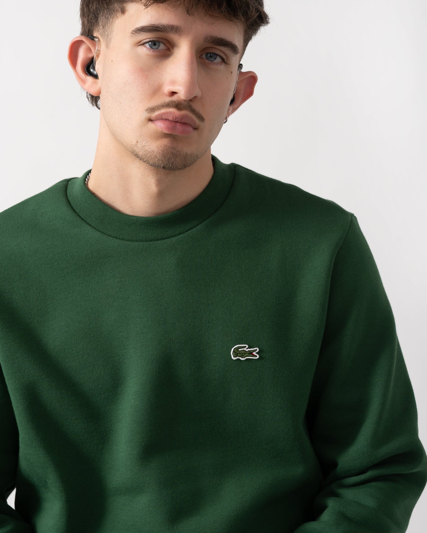 Mens Crew Neck Fleece Sweatshirt - Green 132