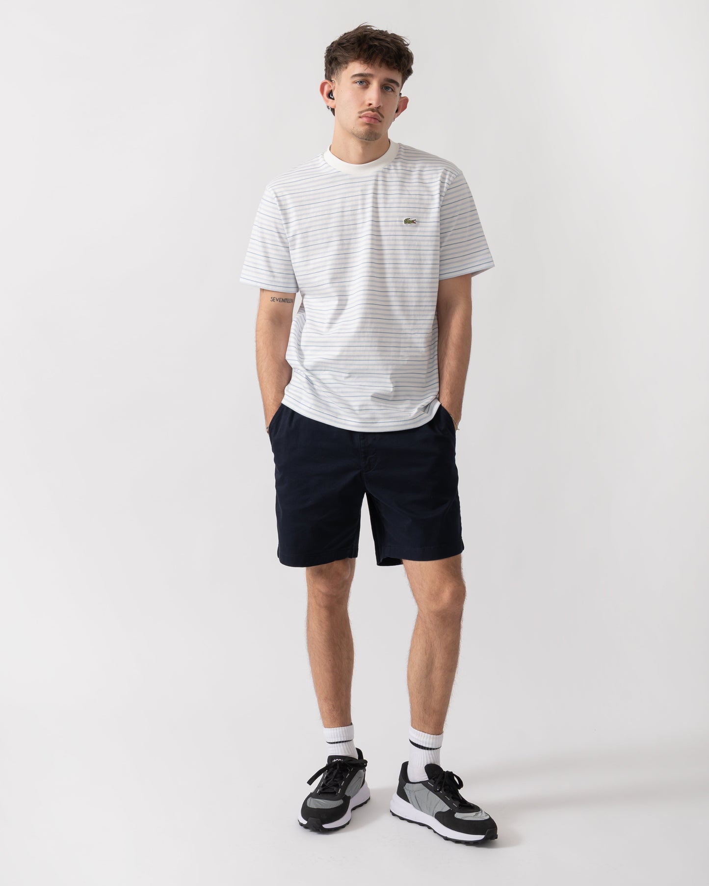 Stripe Mens Classic Fit T-Shirt - Phoenix Blue/Flour