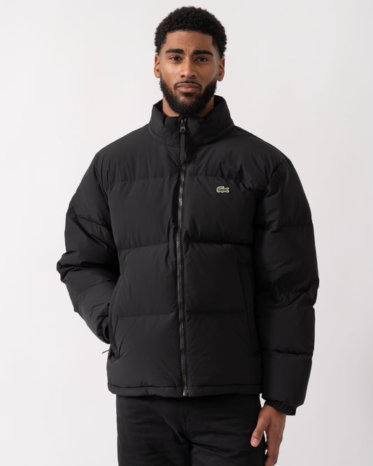Water-Repellent Packable Hood Mens Down Jacket - Black 031