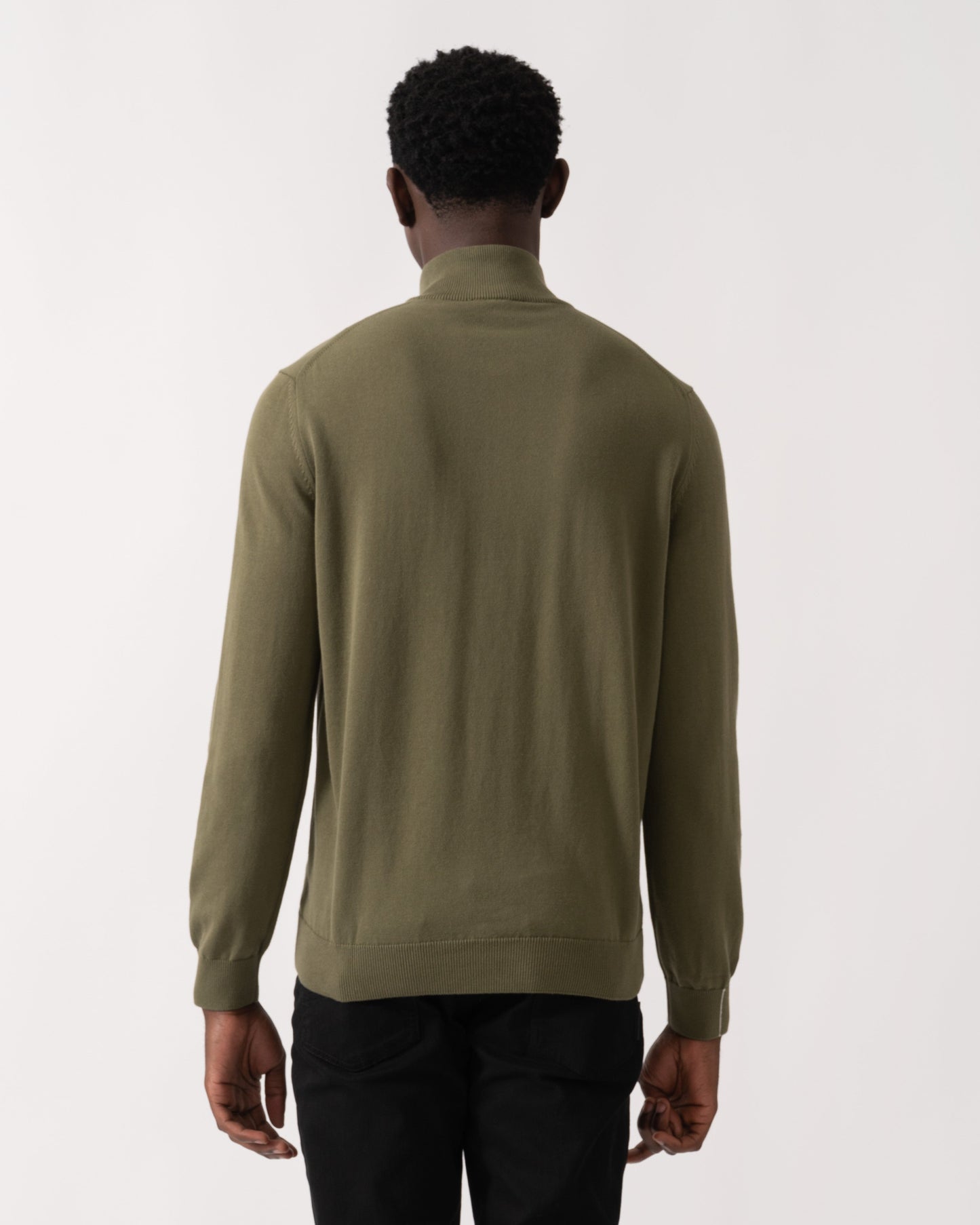 Half Zip Logo Mens Sweatshirt - Olive E9F