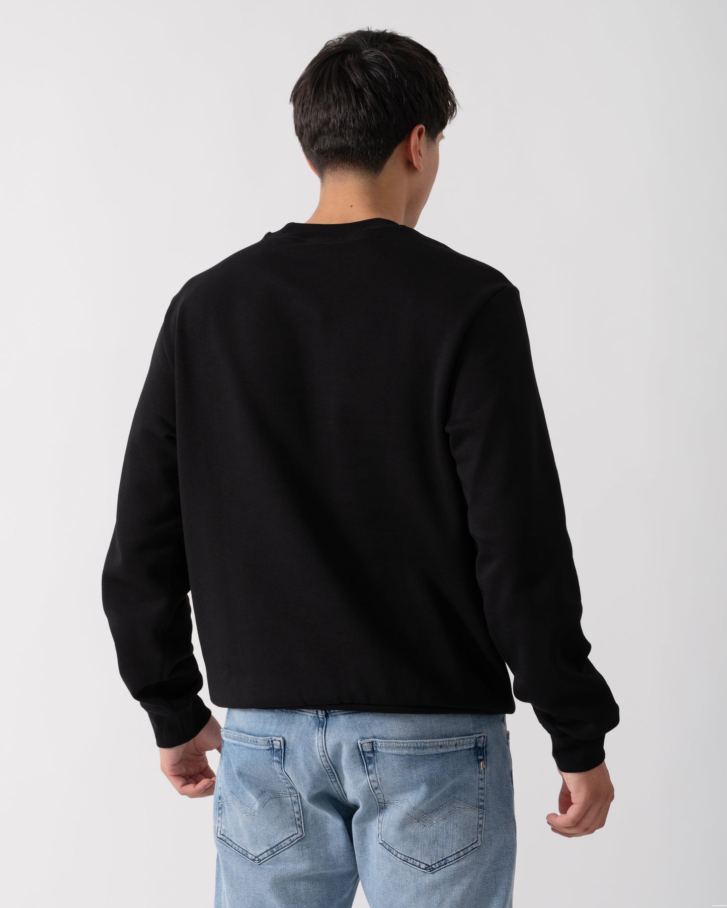 Mens Crew Neck Fleece Sweatshirt - Black 031