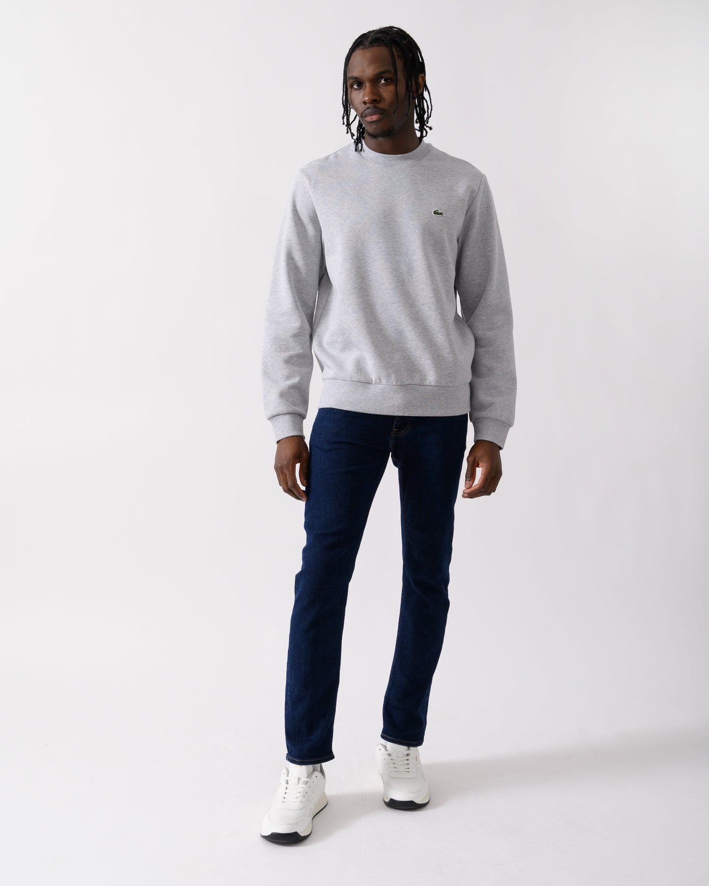 Mens Crew Neck Fleece Sweatshirt - Silver Chine CCA