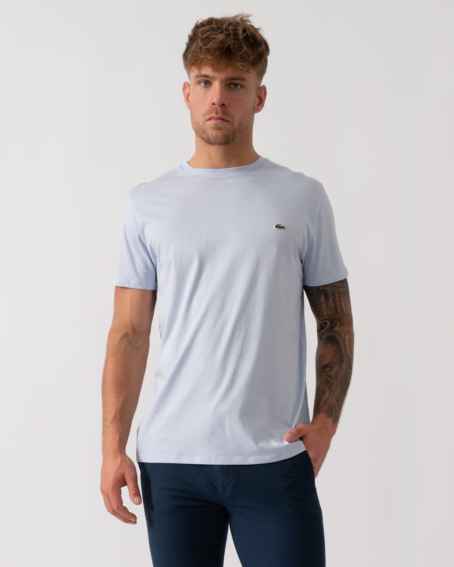 Mens Crew Neck Pima Cotton Jersey T-Shirt - Phoenix Blue J2G