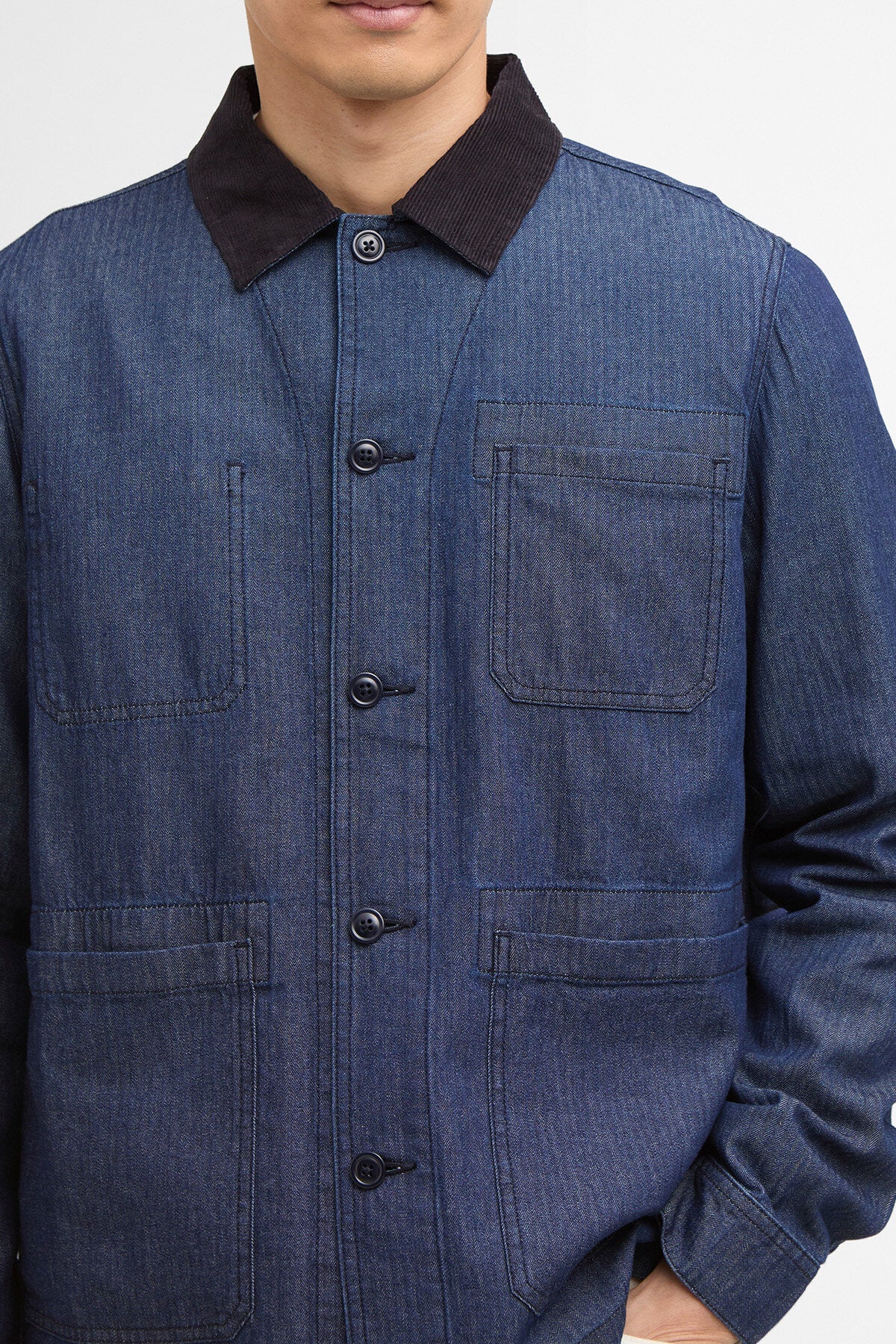 B.Intl Piligan Herringbone Denim Overshirt
