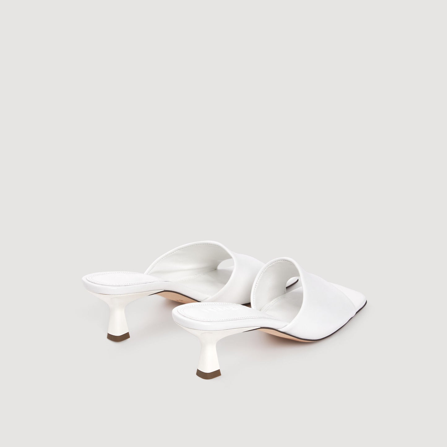 Smooth leather heeled mules