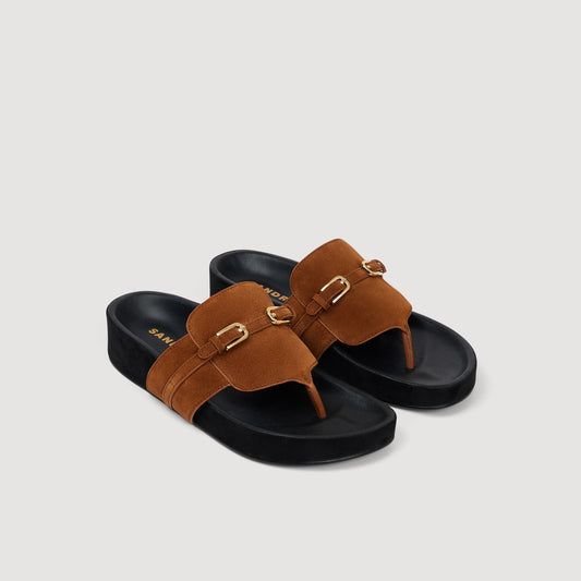 Suede buckle sandals