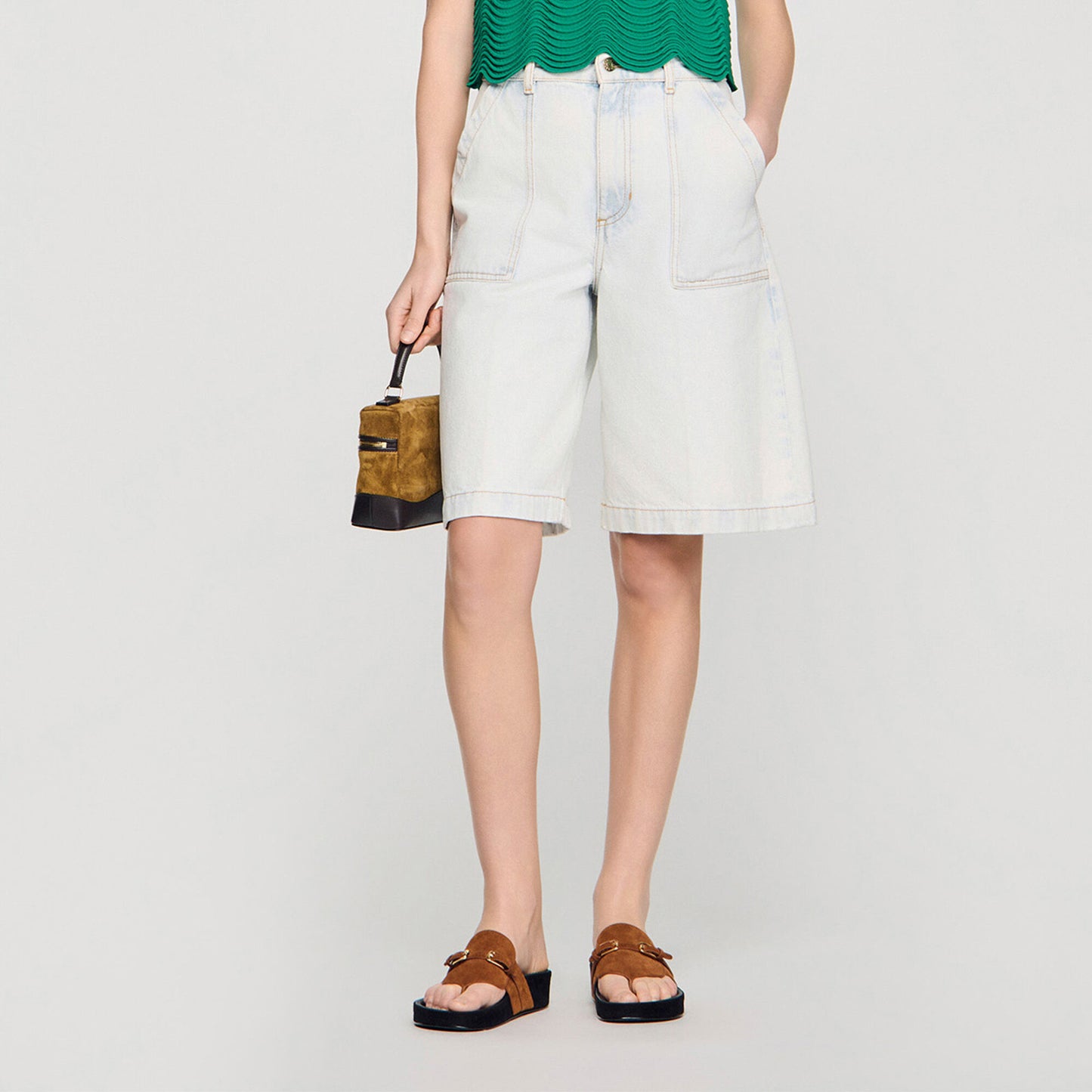 Suede buckle sandals