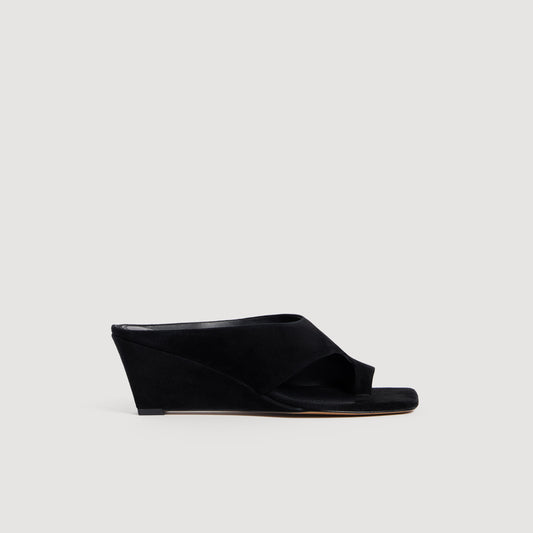 Suede wedge sandals