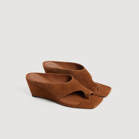 Suede wedge sandals