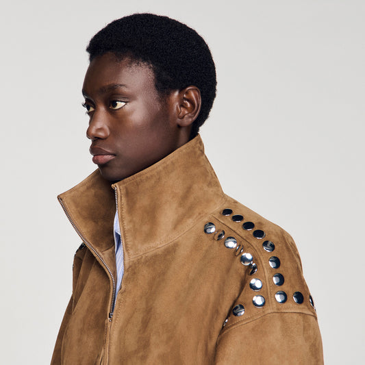 Studded suede jacket