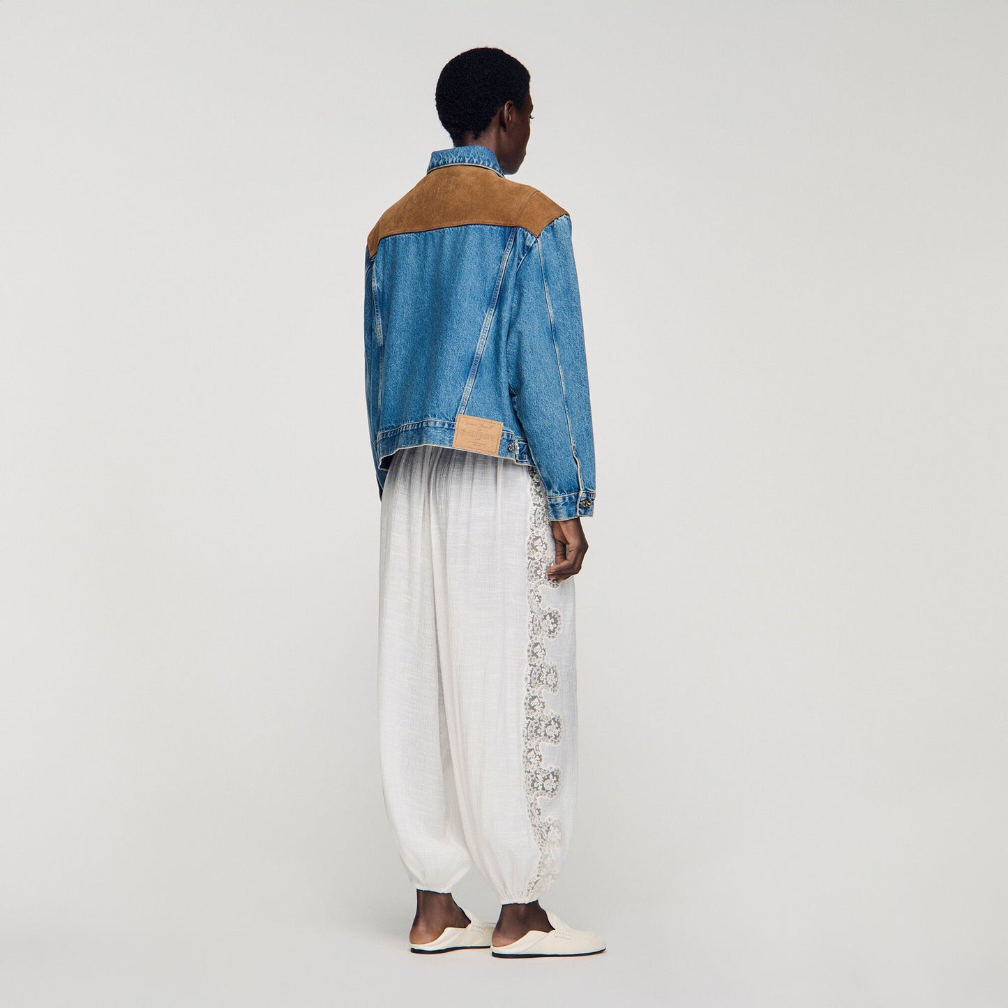 Denim and suede jacket