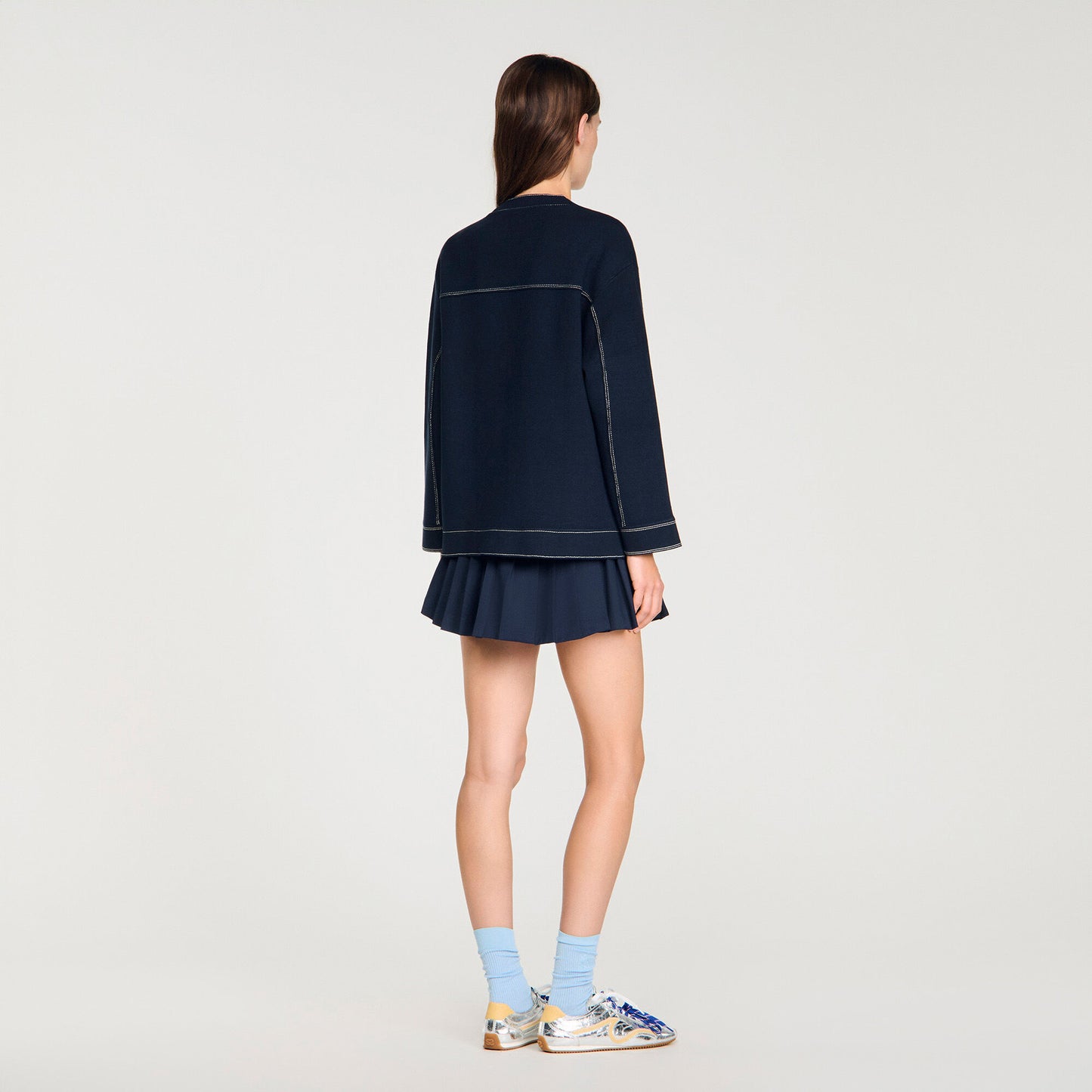 Contrast stitch cardigan