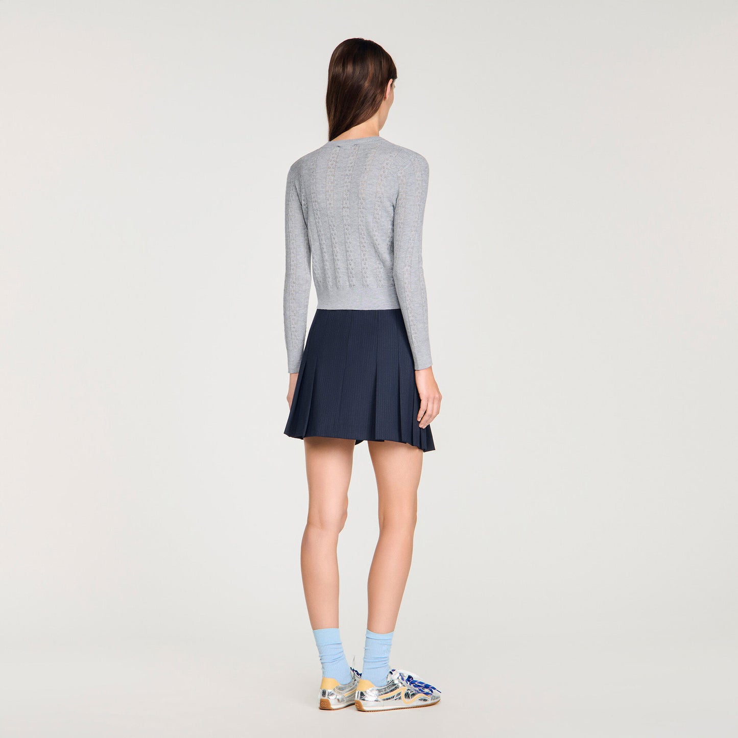 Pointelle knit cardigan