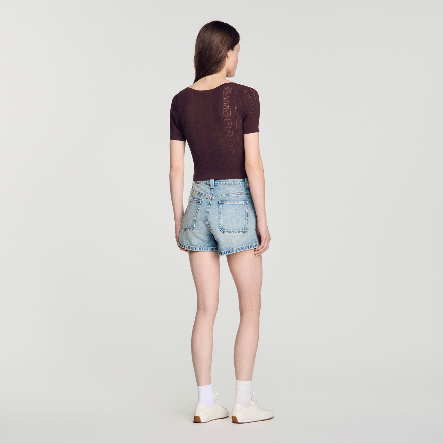 Pointelle knit cardigan