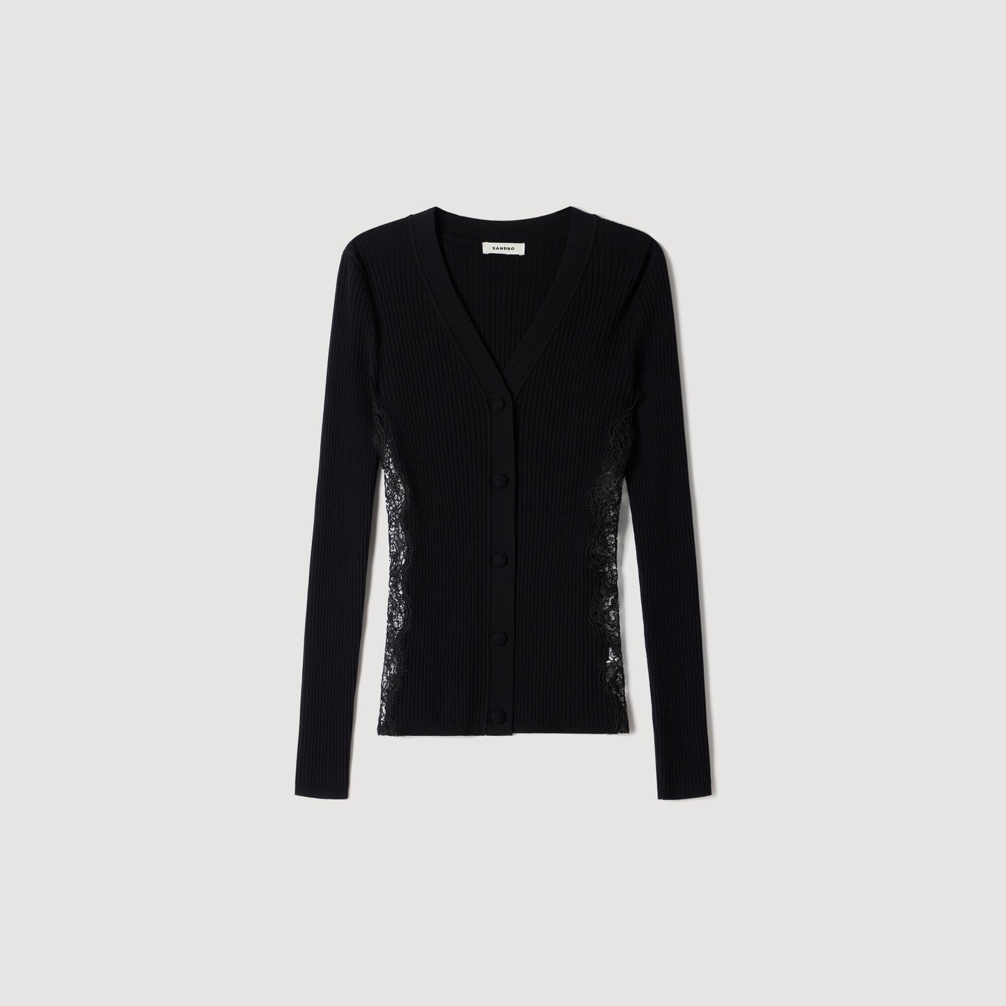 Cardigan with lace panel