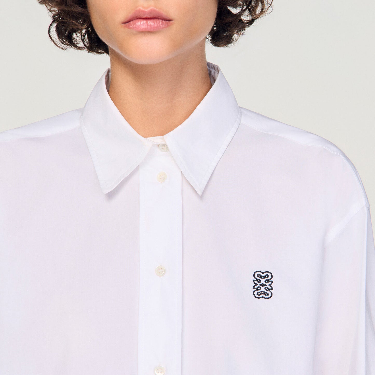 Cropped poplin shirt