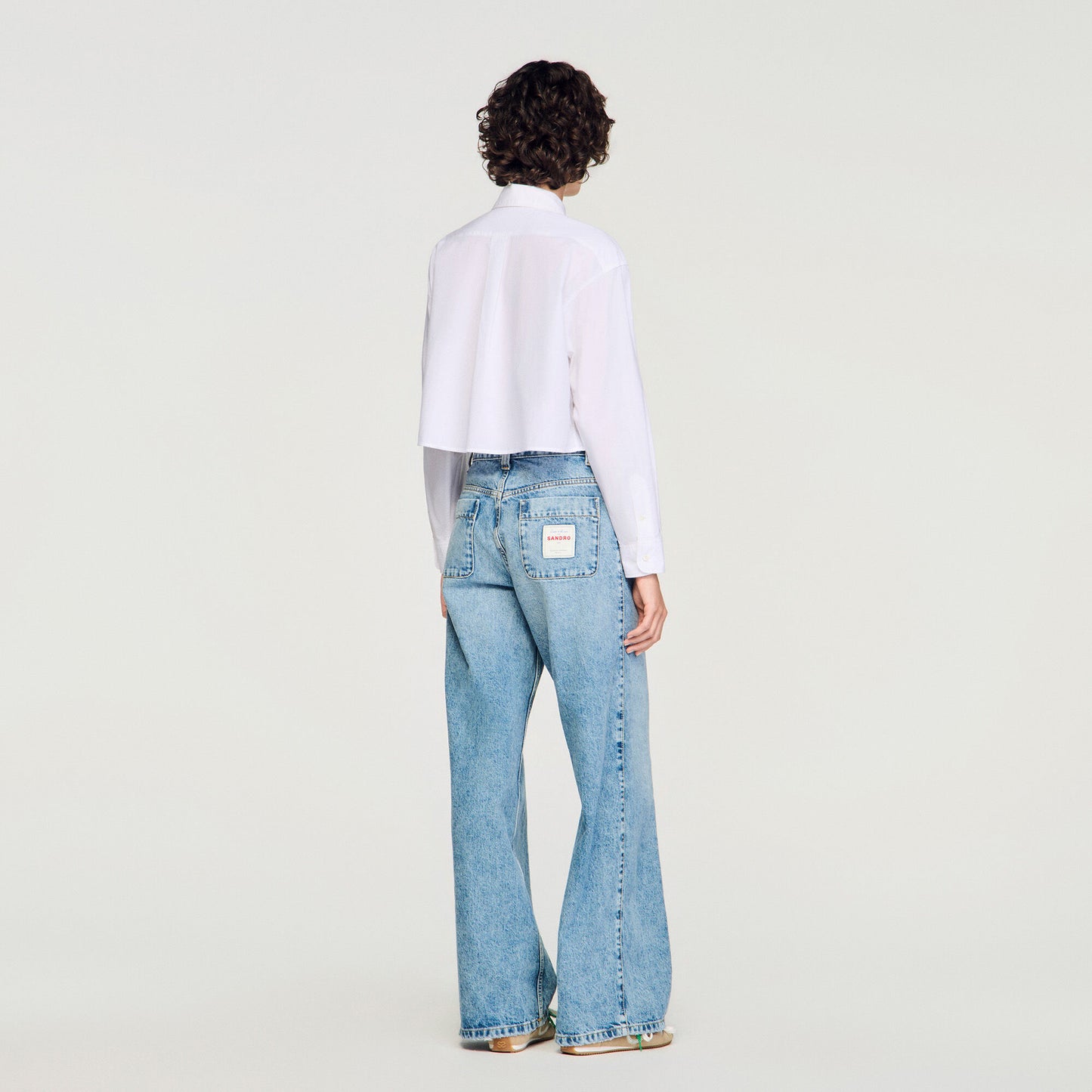 Cropped poplin shirt