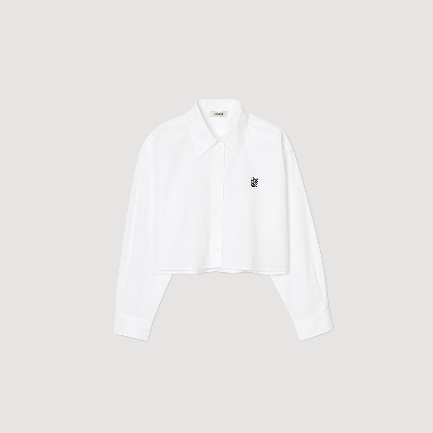 Cropped poplin shirt