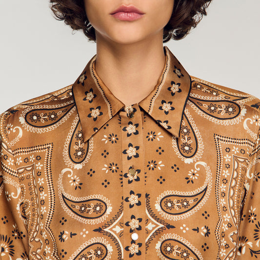 Bandana print cropped shirt