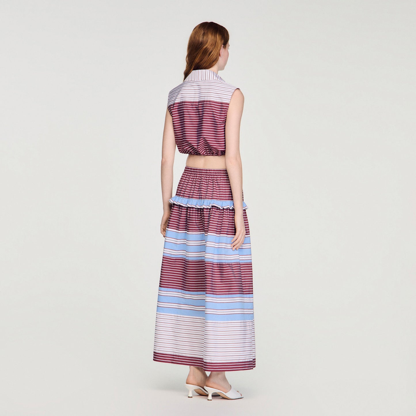 Cropped striped cotton shirt 2026