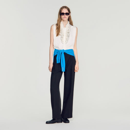 Ruffled collar shirt