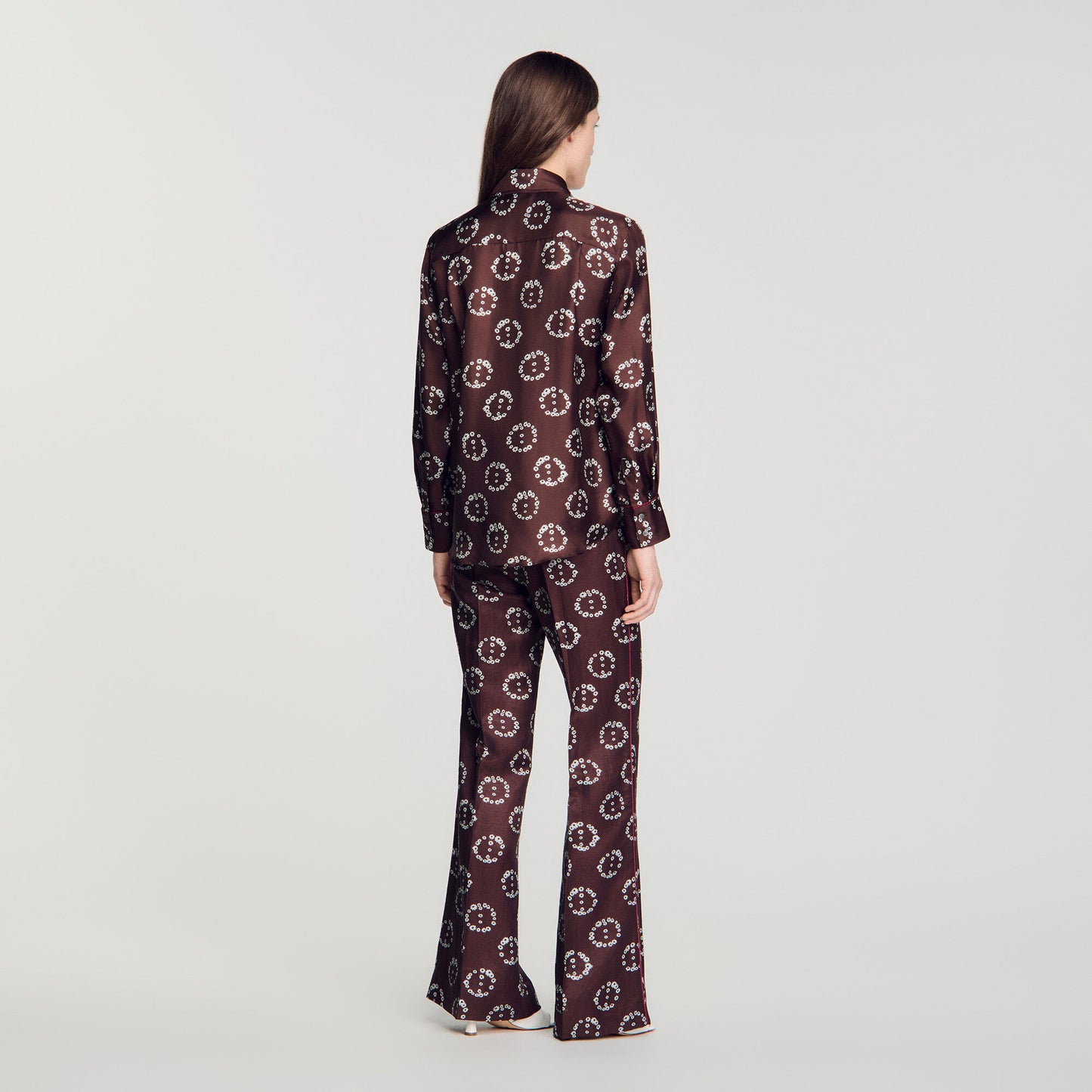 Floral print silk shirt