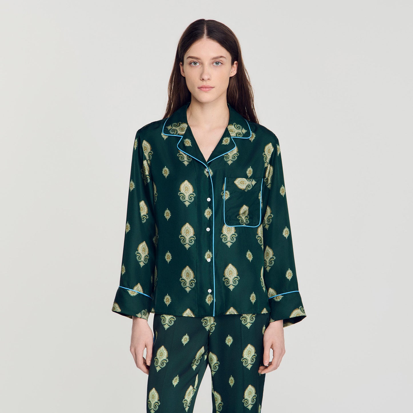 Paisley print pyjama shirt