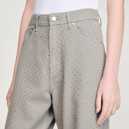 Rhinestone-embellished jeans