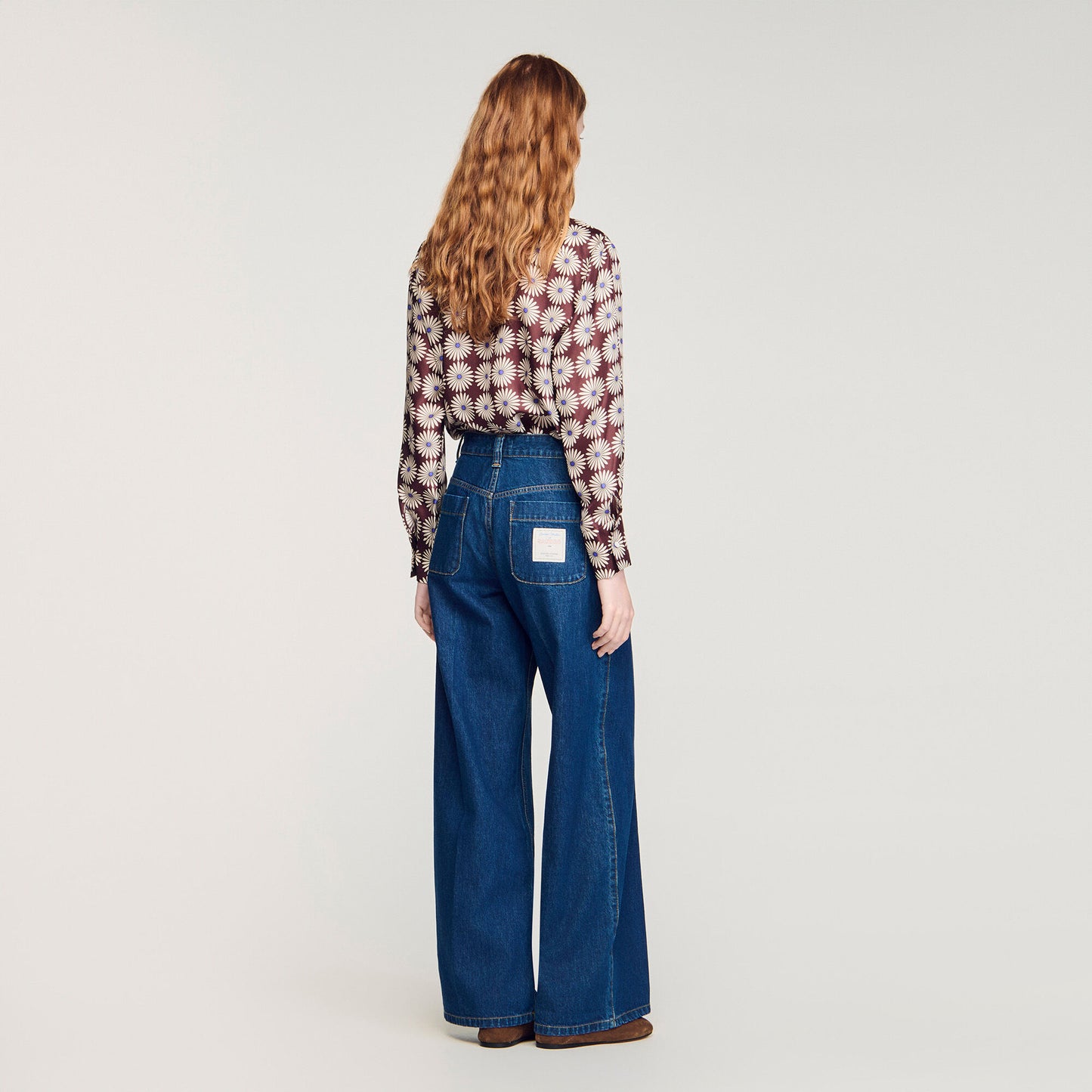 Raw straight patch pocket jeans