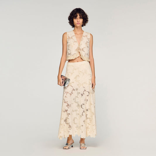 Long guipure skirt