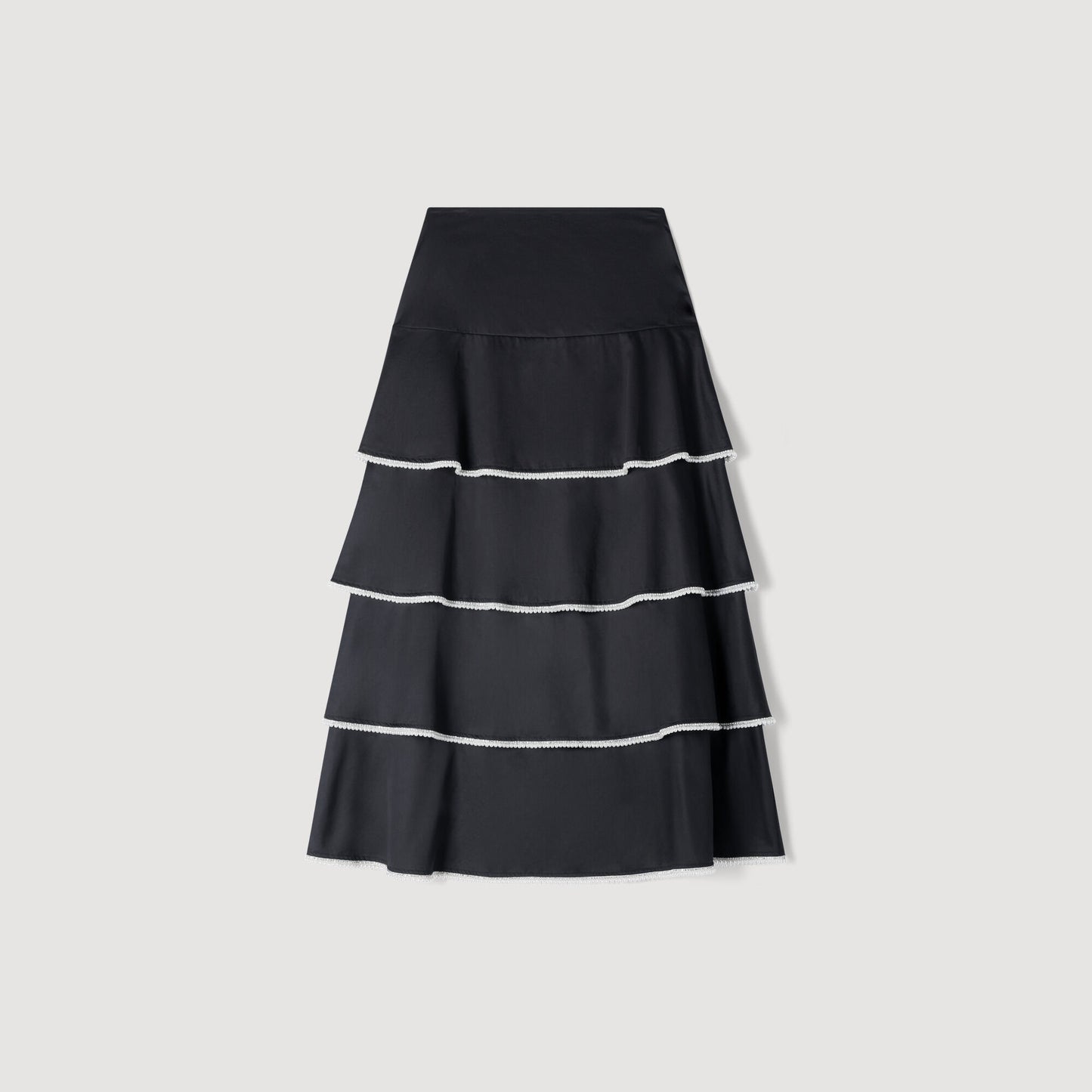 Long ruffled rhinestone skirt