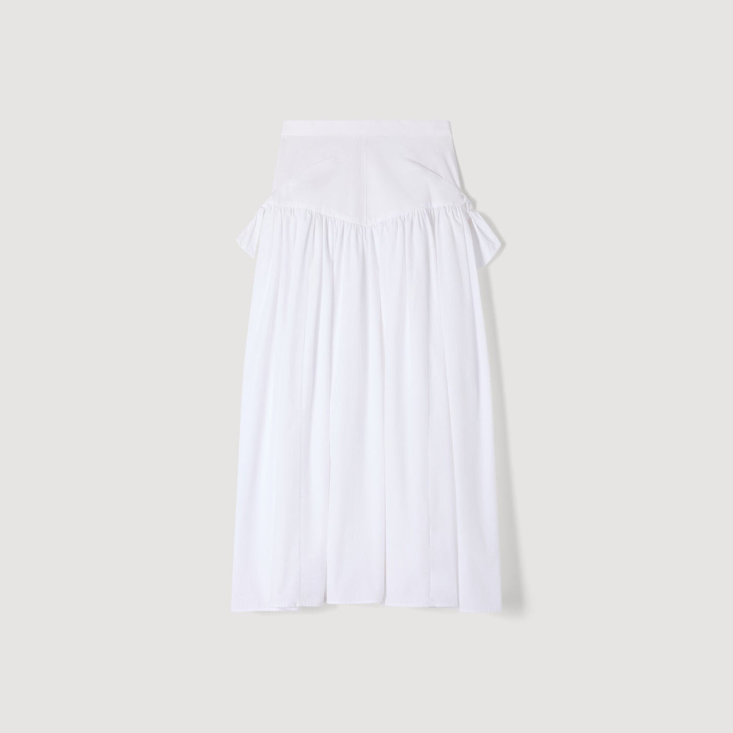 Long poplin skirt with ties