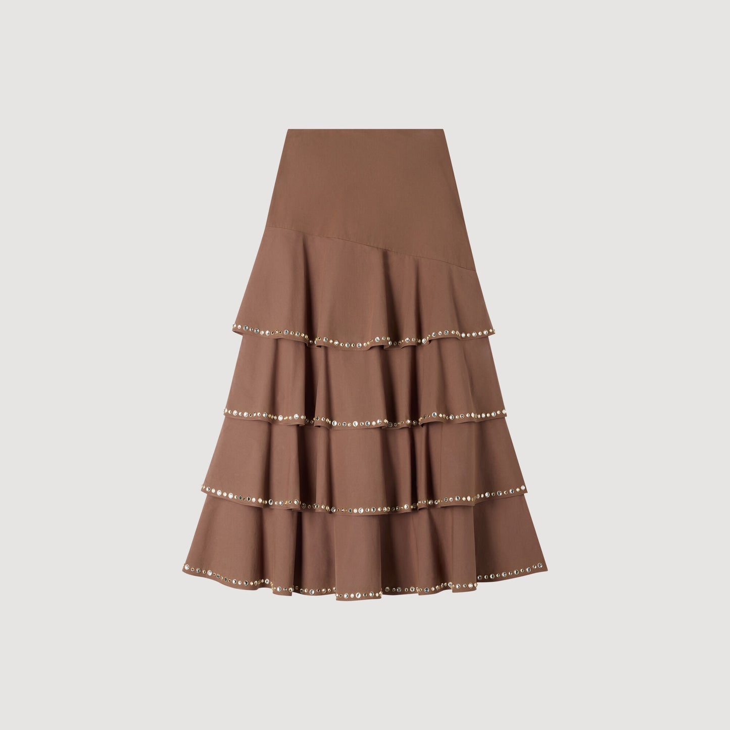 Long ruffled rhinestone skirt
