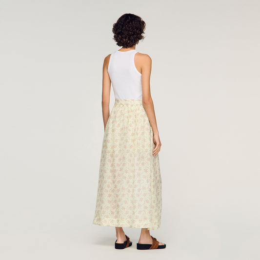 Floral print maxi skort
