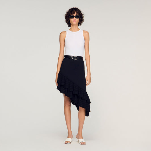 Asymmetrical knit skirt