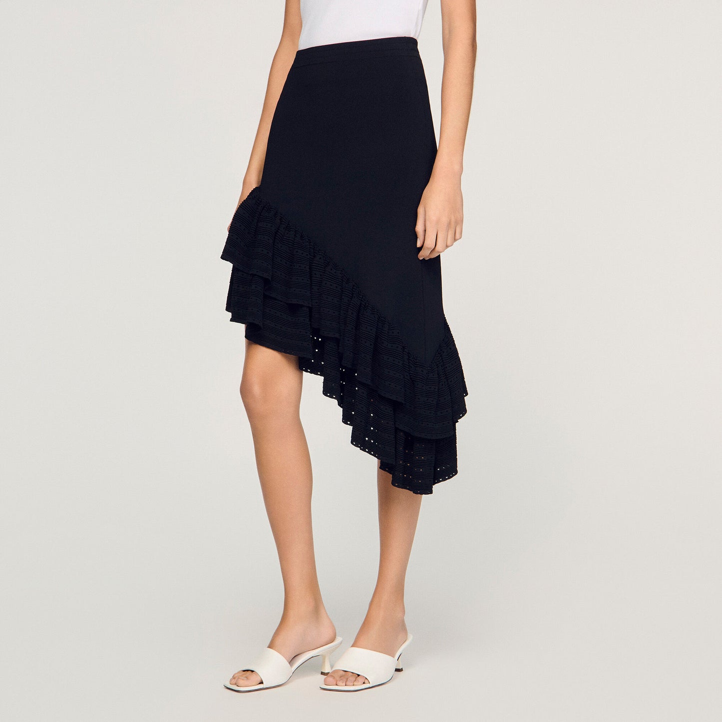 Asymmetrical knit skirt