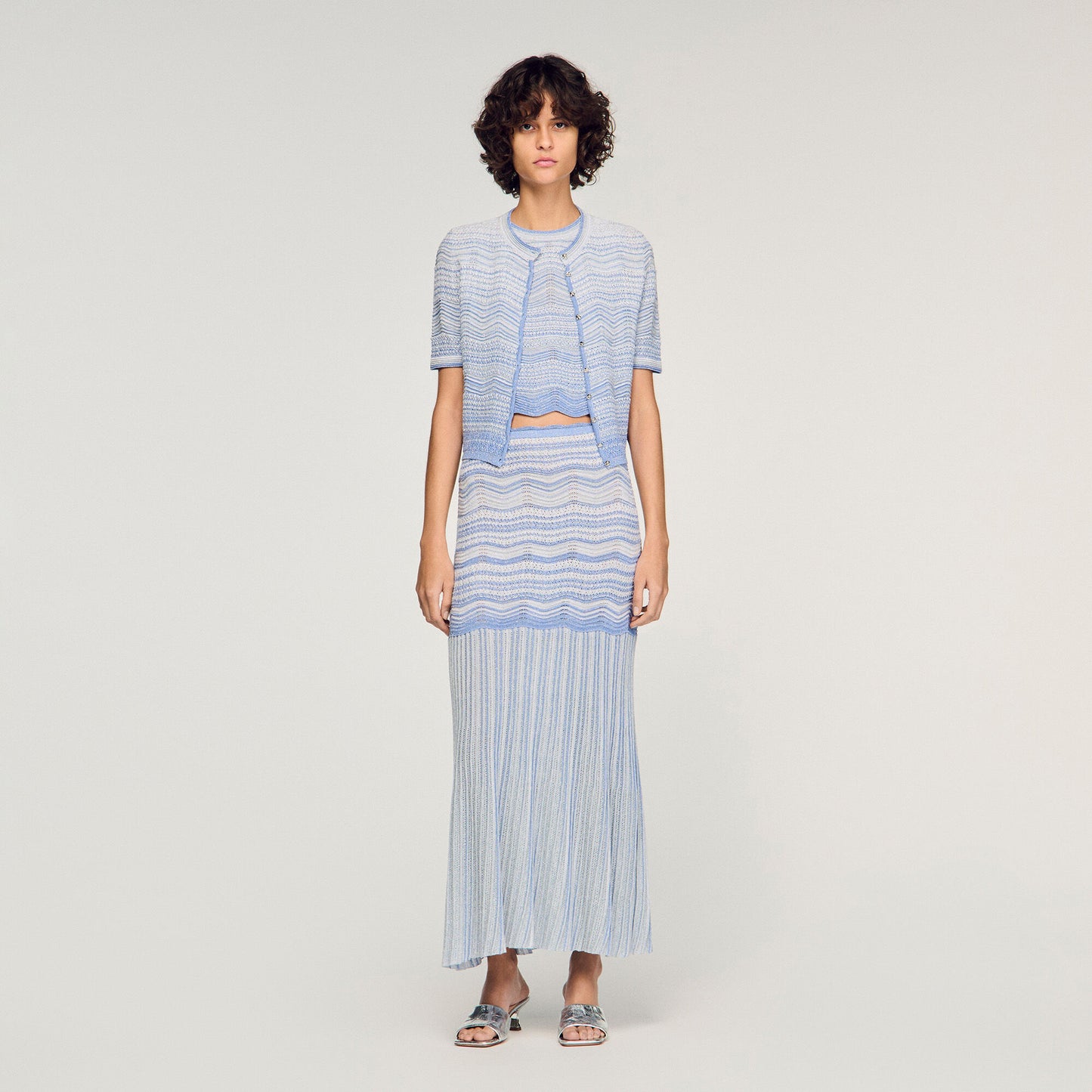 Long fancy knit skirt