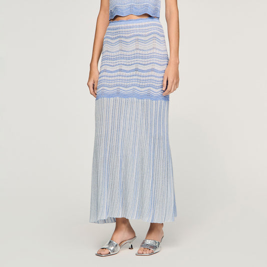 Long fancy knit skirt
