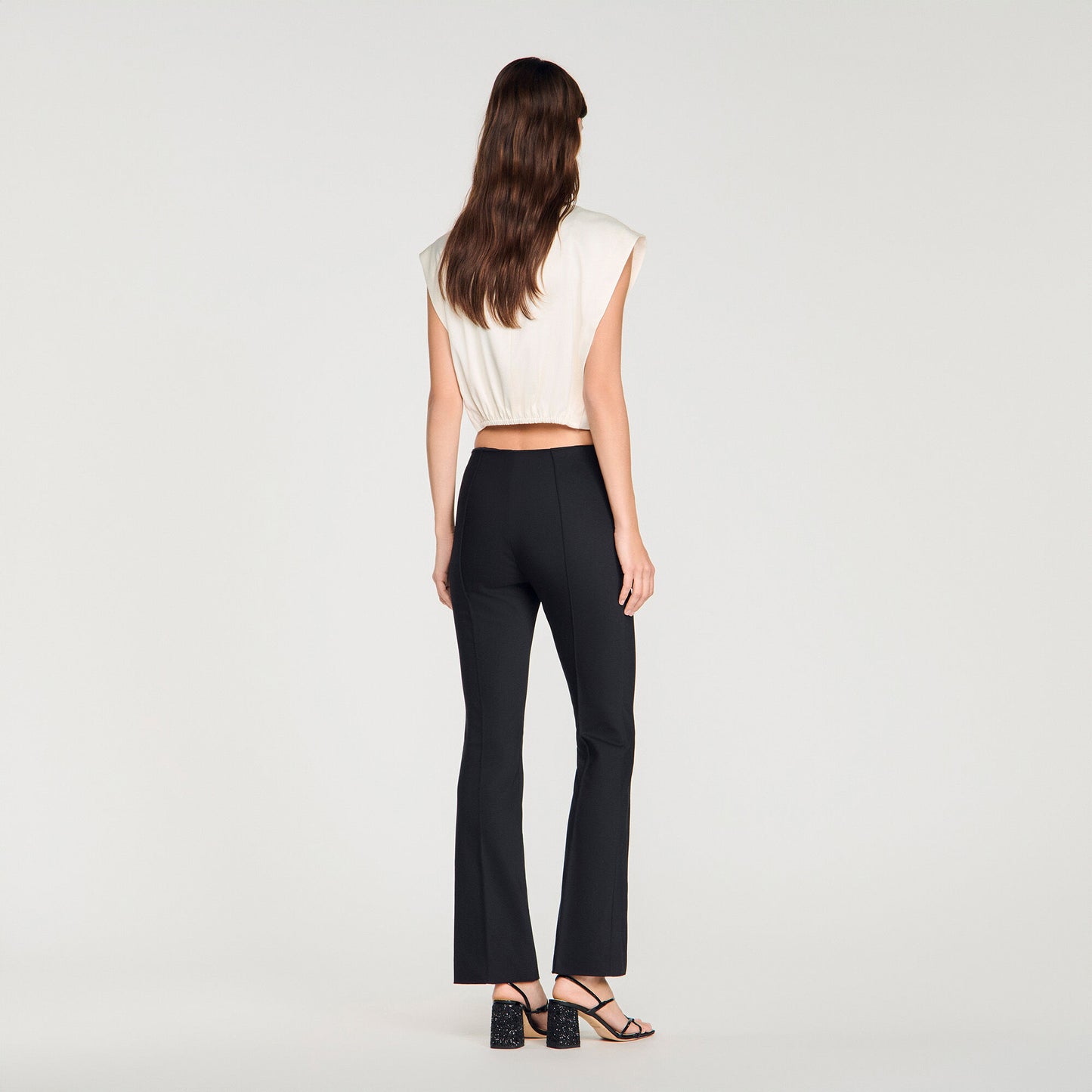 Pleat and zip trousers