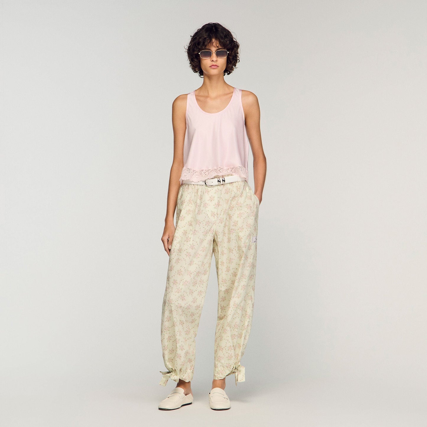 Floral-print wide-leg trousers