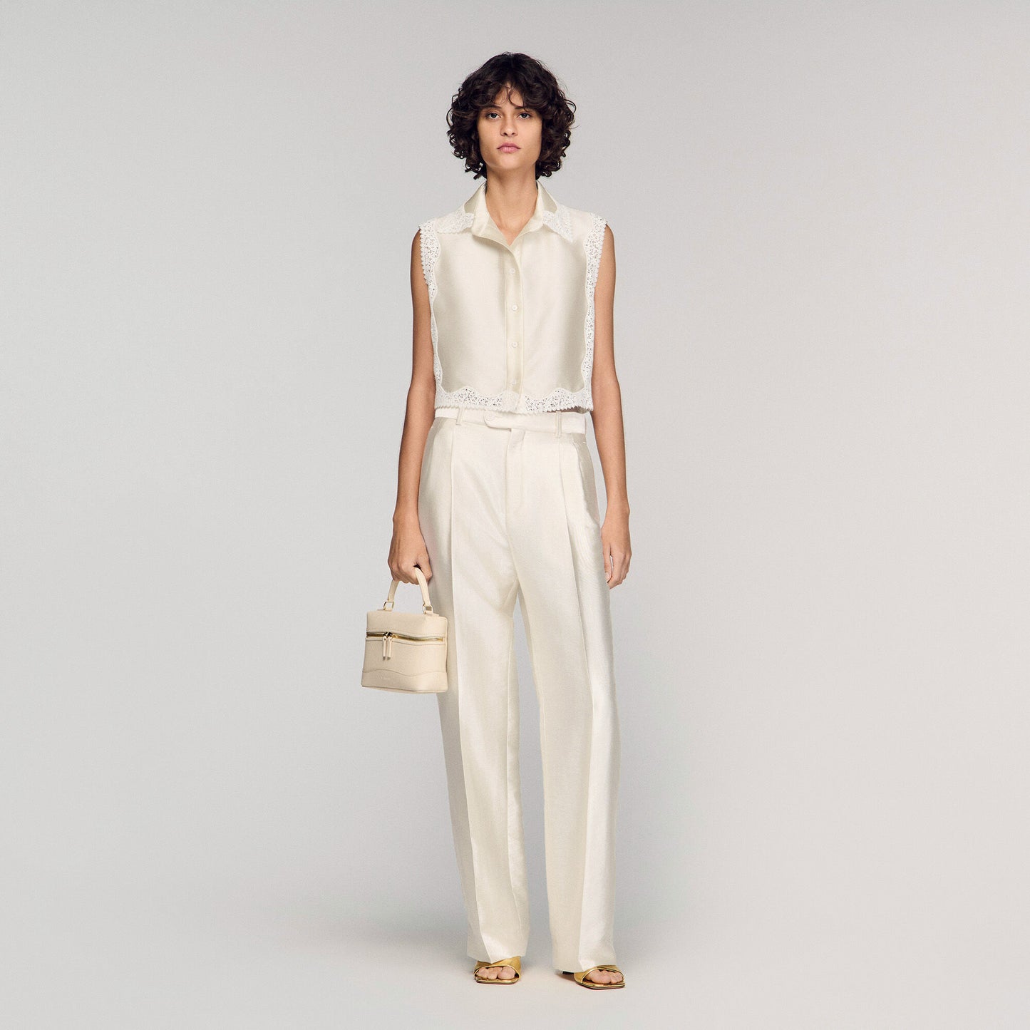 Satin-effect trousers